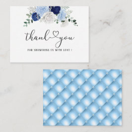 Elegant Dusty Blue Floral Brautparty vielen Dank Mitteilungskarte