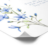 Elegant Dusty Blue Floral Bridal Mimosa Bar Sign Poster (Ecke)