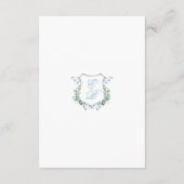 Elegant Dusty blue Floral Calligraphy Wedding Begleitkarte (Rückseite)