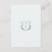 Elegant Dusty blue Floral Calligraphy Wedding Begleitkarte (Rückseite)