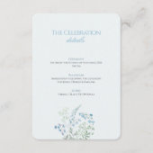Elegant Dusty blue Floral Calligraphy Wedding Begleitkarte (Vorderseite)