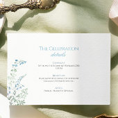 Elegant Dusty blue Floral Calligraphy Wedding Begleitkarte