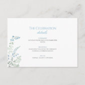 Elegant Dusty blue Floral Calligraphy Wedding Begleitkarte (Vorderseite)