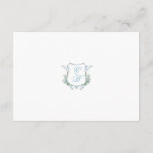 Elegant Dusty blue Floral Calligraphy Wedding Begleitkarte (Rückseite)
