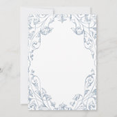 Elegant Dusty Blue Floral Frame Bridal Shower Einladung (Rückseite)
