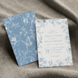Elegant Dusty Blue Floral Garden Wedding Einladung<br><div class="desc">Elegante Kalligraphie & dustische blühende Hochzeitseinladung.</div>