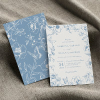 Elegant Dusty Blue Floral Garden Wedding