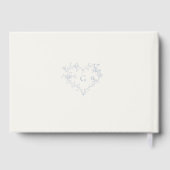 Elegant Dusty Blue Floral Garden Wedding Gästebuch (Rückseite)