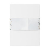 Elegant Dusty Blue Floral Greenerity Wedding Einladungsbanderole (Rückseitenbeispiel)