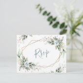 Elegant Dusty Blue Floral Greenery UAWG Postkarte (Stehend Vorderseite)