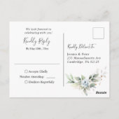 Elegant Dusty Blue Floral Greenery UAWG Postkarte (Rückseite)