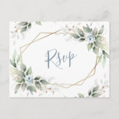 Elegant Dusty Blue Floral Greenery UAWG Postkarte (Vorderseite)