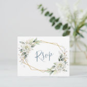 Elegant Dusty Blue Floral Greenery UAWG Postkarte (Stehend Vorderseite)