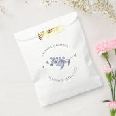 Elegant Dusty Blue Floral Heart Wedding Geschenktütchen (Versiegelt)