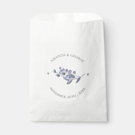 Elegant Dusty Blue Floral Heart Wedding Geschenktütchen