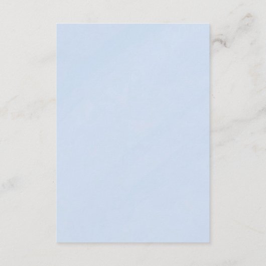 Elegant Dusty Blue Floral Hochzeit QR-Code Details Begleitkarte (Rückseite)