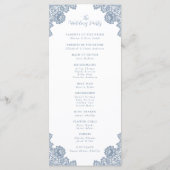 Elegant Dusty Blue Floral Lace Wedding Programm (Rückseite)