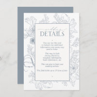 Elegant Dusty Blue Floral Line Details zur Hochzei