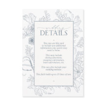 Elegant Dusty Blue Floral Line Details zur Hochzei
