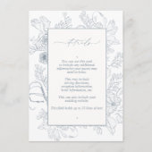 Elegant Dusty Blue Floral Line Details zur Hochzei Begleitkarte (Vorderseite)