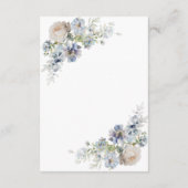 Elegant Dusty Blue Floral Moderne Hochzeit Begleitkarte (Rückseite)