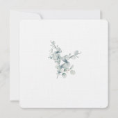 Elegant Dusty Blue Floral Muttertag Brunch Einladung (Rückseite)