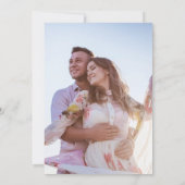 Elegant Dusty Blue Floral Photo Wedding Einladung (Rückseite)