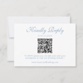 Elegant Dusty Blue Floral QR Code Wedding RSVP  (Vorderseite)