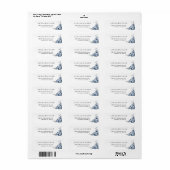Elegant Dusty Blue Floral Return Address Label (Vorne)