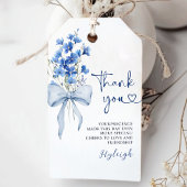 Elegant Dusty Blue Floral Ribbon Bridal Vielen Dan Geschenkanhänger