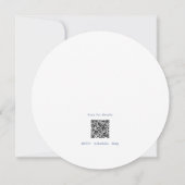 Elegant Dusty Blue Floral Round Wedding Einladung (Rückseite)