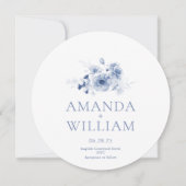 Elegant Dusty Blue Floral Round Wedding Einladung (Vorderseite)