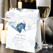 Elegant Dusty Blue Floral Rustikales Brautparty Geschenkschachtel