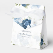 Elegant Dusty Blue Floral Rustikales Brautparty Geschenkschachtel (Vorderseite)