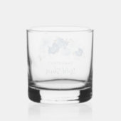 Elegant Dusty Blue Floral Script Brautparty Whiskyglas (Rückseite)