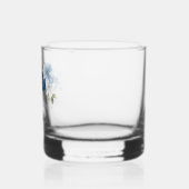 Elegant Dusty Blue Floral Script Brautparty Whiskyglas (Links)