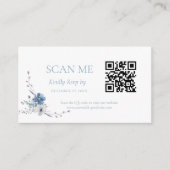 Elegant Dusty Blue Floral Spring Bloom Wedding Begleitkarte (Vorderseite)