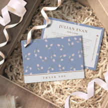 Elegant Dusty Blue Floral Vielen Dank