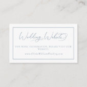 Elegant Dusty Blue Floral Wappen Wedding Website Begleitkarte (Vorderseite)