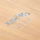 Elegant Dusty Blue Floral Wedding Acryleinladungen (Ablage )