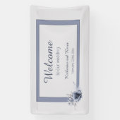 Elegant Dusty Blue Floral Wedding Banner (Vertikal)