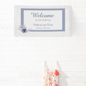 Elegant Dusty Blue Floral Wedding Banner (InSitu)