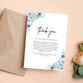 Elegant Dusty Blue Floral Wedding Dankeskarte