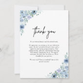 Elegant Dusty Blue Floral Wedding Dankeskarte (Vorderseite)