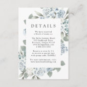 Elegant Dusty Blue Floral Wedding Details Begleitkarte (Vorderseite)