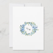 Elegant Dusty Blue Floral Wedding Einladung (Rückseite)