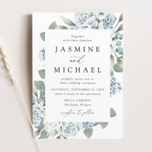 Elegant Dusty Blue Floral Wedding