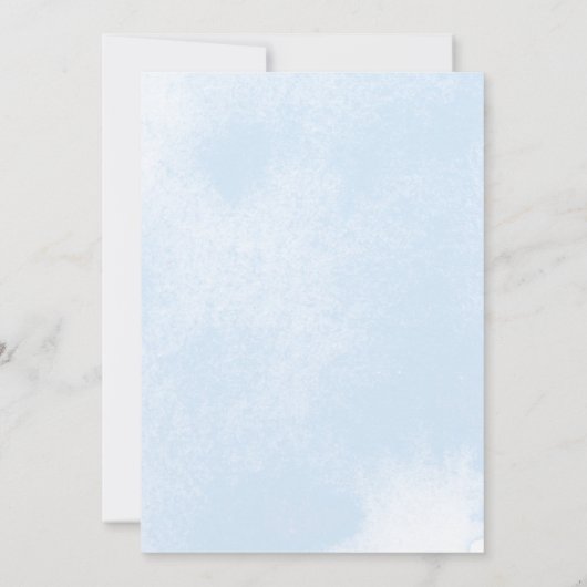 Elegant Dusty Blue Floral Wedding Einladung (Rückseite)