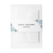 Elegant Dusty Blue Floral Wedding Einladungsbanderole (Vorderseite Beispiel)