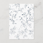 Elegant Dusty Blue Floral Wedding Enclosure Card Begleitkarte (Rückseite)